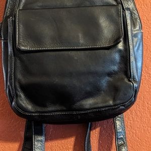 Leather Black Perlina backpack. Pre owned